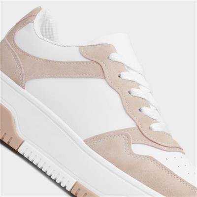 Gemma Womens White & Nude Chunky Trainer