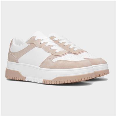 Gemma Womens White & Nude Chunky Trainer