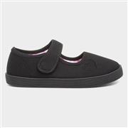 Walkright Girls Black Touch Fasten Plimsolls Shoe (Click For Details)