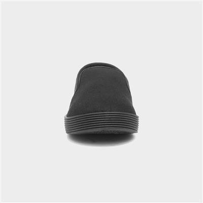 Kids Black Slip On Plimsoll