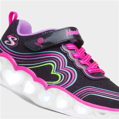 Retro Hearts Kids Light Up Trainers