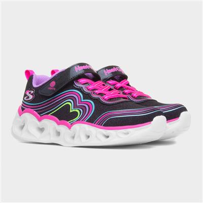 Retro Hearts Kids Light Up Trainers