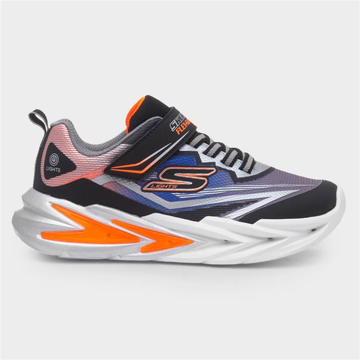 Skechers Grey Flex Glow Kids Light Up Trainer Size 32