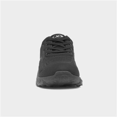 Kids Black Lace Up Trainer