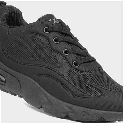 Kids Black Lace Up Trainer