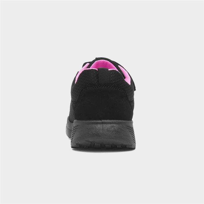 Kids Black Easy Fasten Trainer