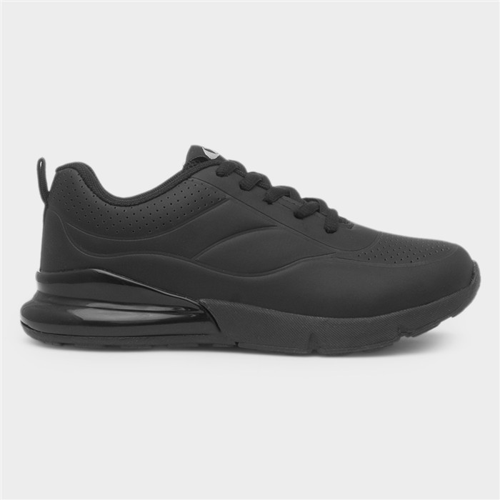 Kids Black Lace Up Trainers