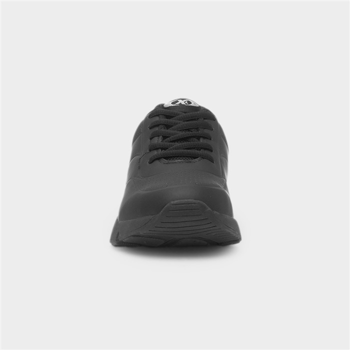 Kids Black Lace Up Trainers