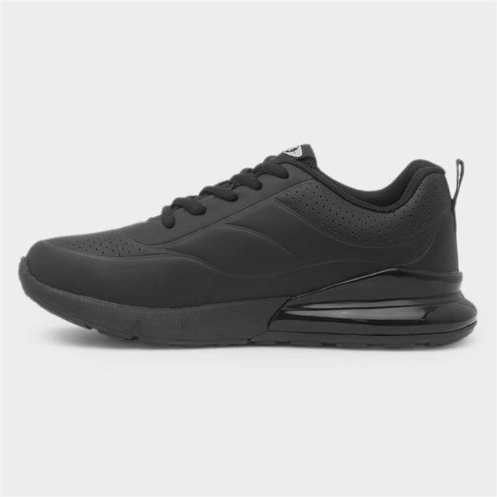 Kids Black Lace Up Trainers