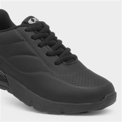 Kids Black Lace Up Trainers