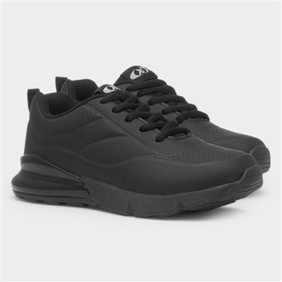 Kids Black Lace Up Trainers