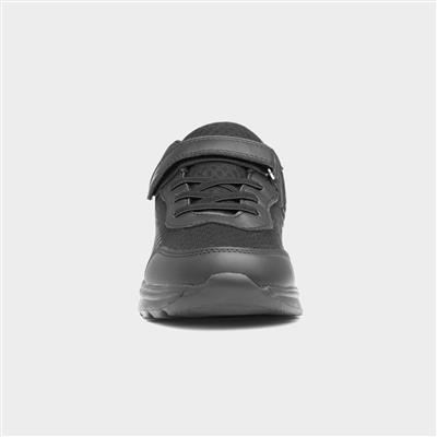 Astronaut Kids Black Easy Fasten Trainer