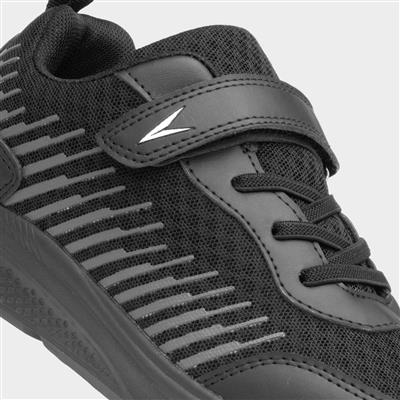 Astronaut Kids Black Easy Fasten Trainer