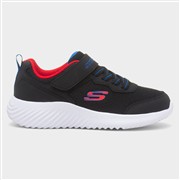 Skechers Bounder Kids Black Easy Fasten Trainer (Click For Details)