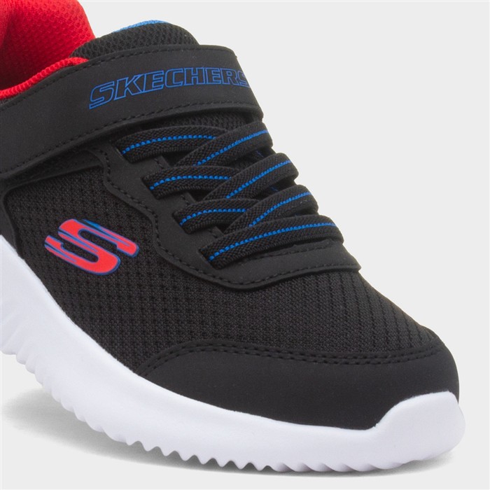 Bounder Kids Black Easy Fasten Trainer