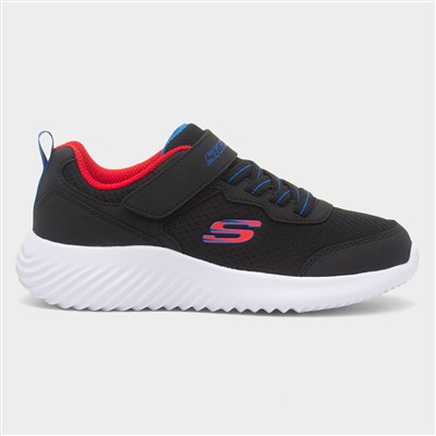 Bounder Kids Black Easy Fasten Trainer