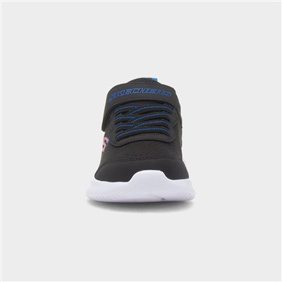 Bounder Kids Black Easy Fasten Trainer