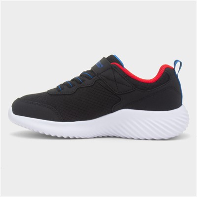 Bounder Kids Black Easy Fasten Trainer