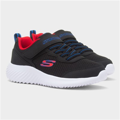 Bounder Kids Black Easy Fasten Trainer