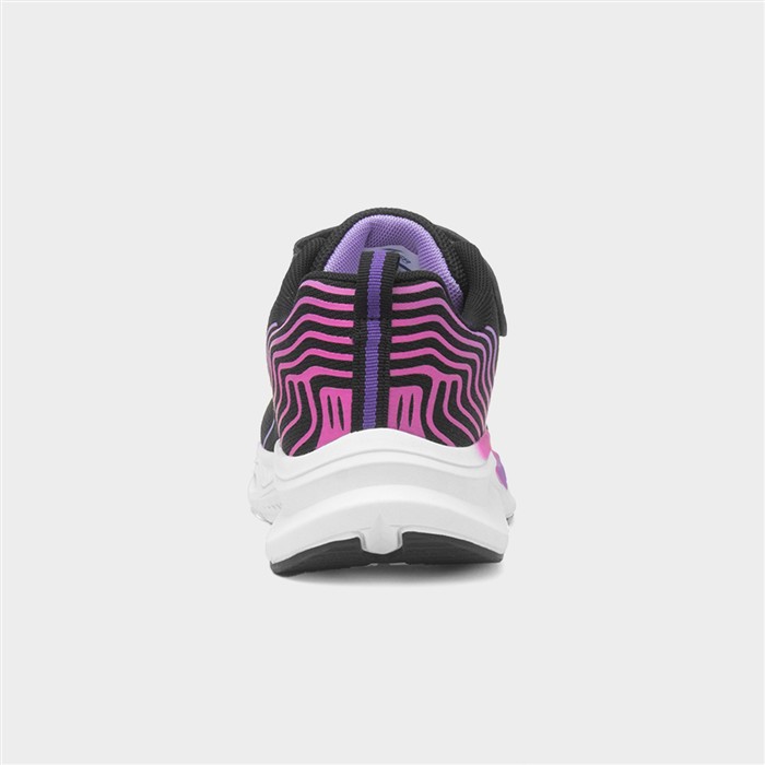 Quantum Kids Black Easy Fasten Trainer