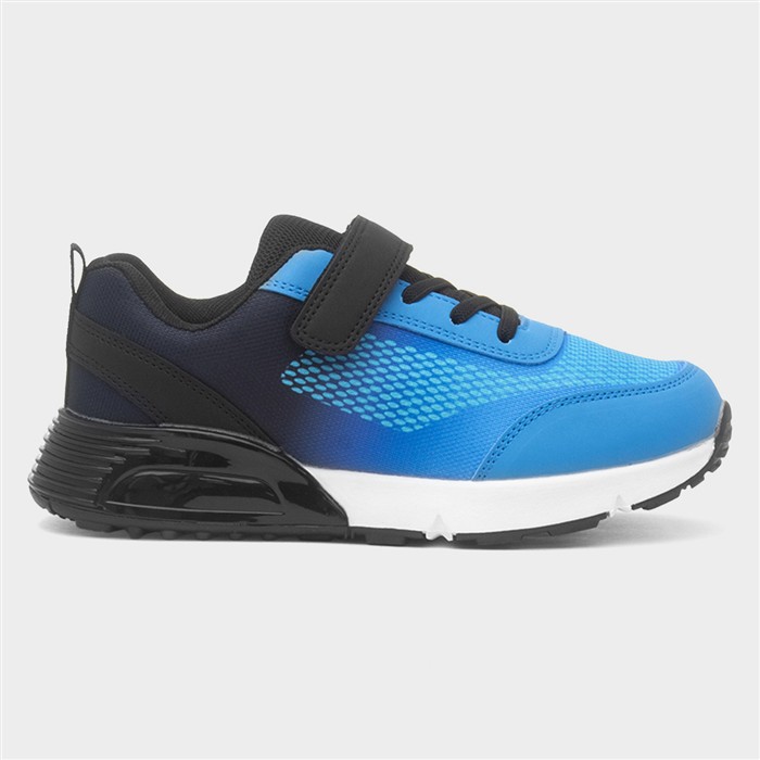 Kids Blue & Black Easy Fasten Trainers