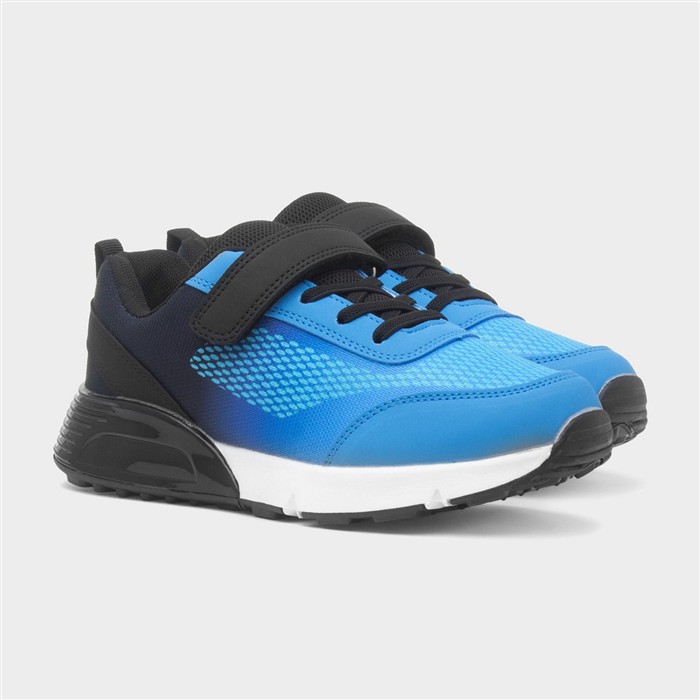 Kids Blue & Black Easy Fasten Trainers