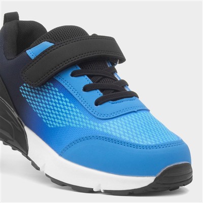 Kids Blue & Black Easy Fasten Trainers