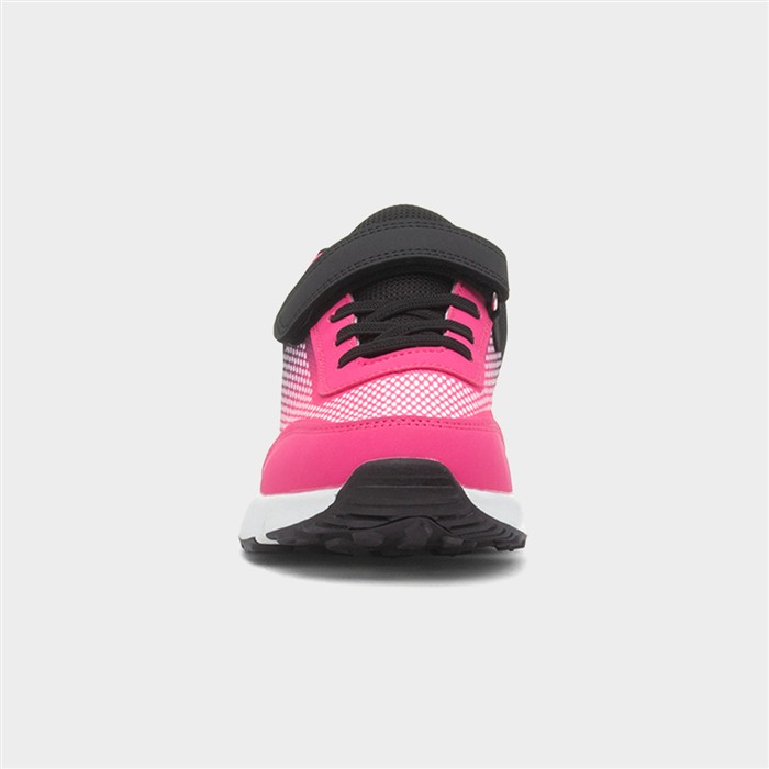 Girls Pink & Black Easy Fasten Trainer