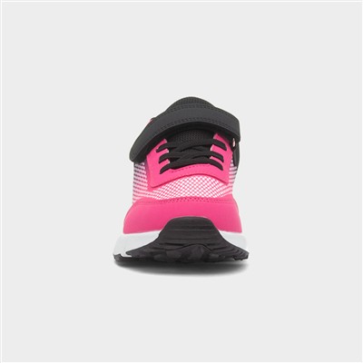 Kids Pink & Black Easy Fasten Trainer