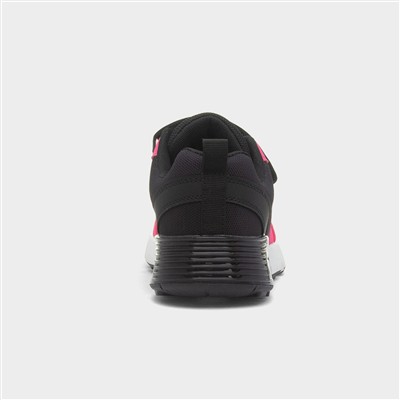 Kids Pink & Black Easy Fasten Trainer