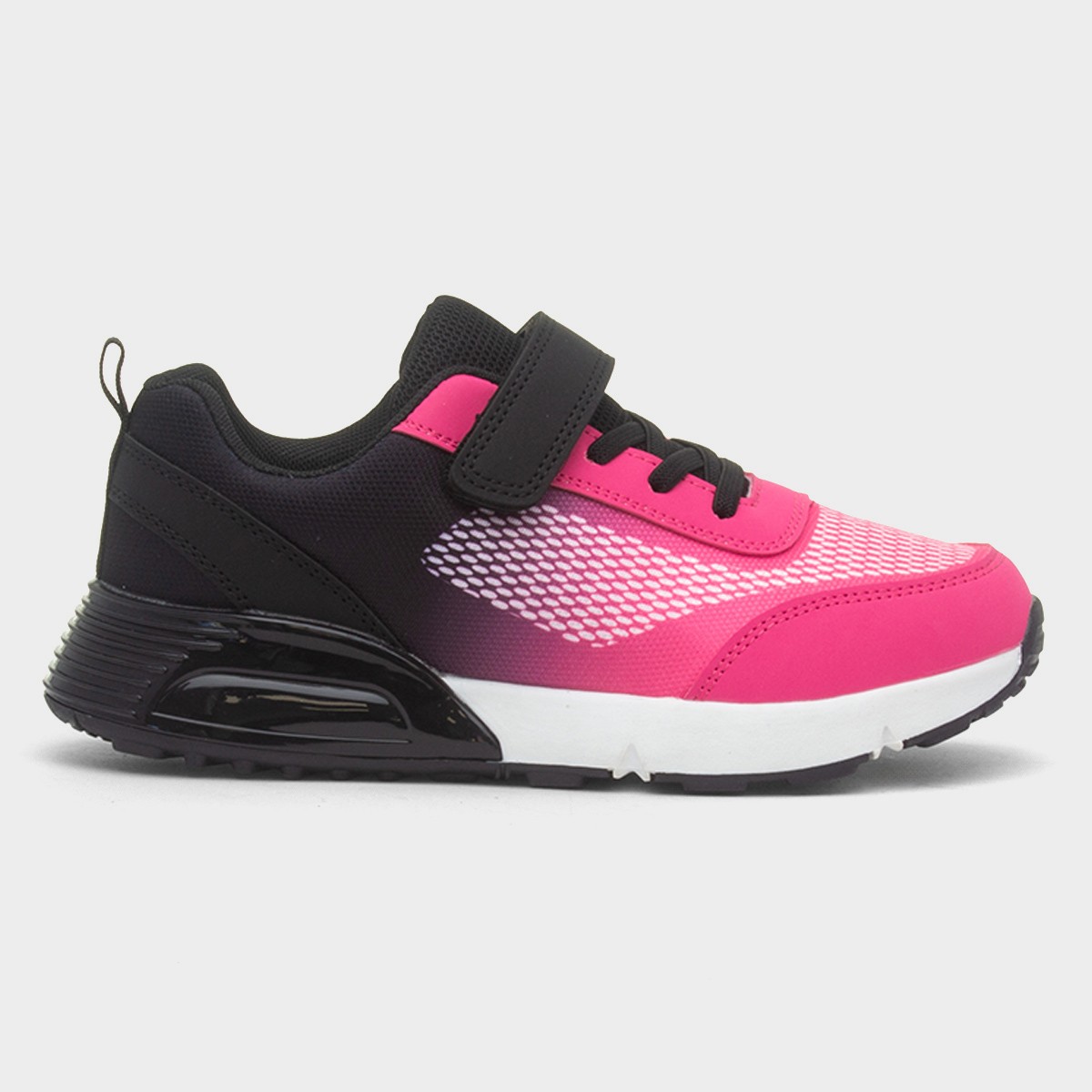Kids Pink & Black Easy Fasten Trainer