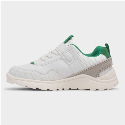 Beaumont Kids White & Green Trainer
