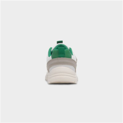 Beaumont Kids White & Green Trainer