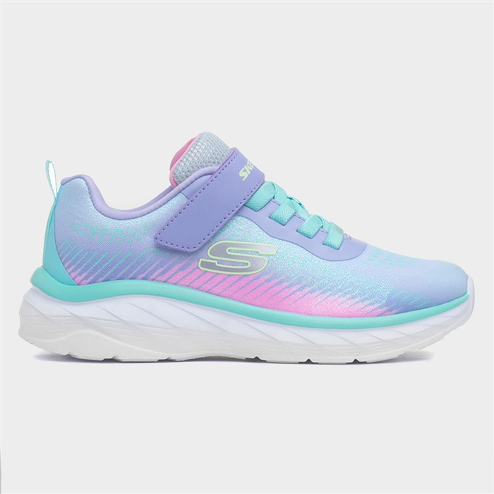 Skechers Girls Purple Boundless Kids Lavender Shimmer Trainer Size 29