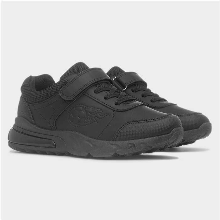 Kids Black Easy Fasten Chunky Trainers
