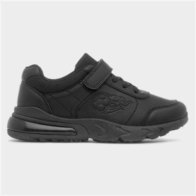 Kids Black Easy Fasten Chunky Trainers