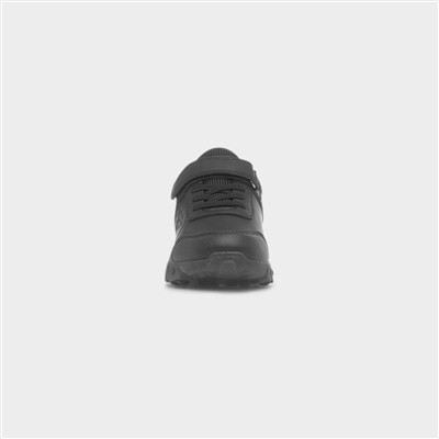 Kids Black Easy Fasten Chunky Trainers