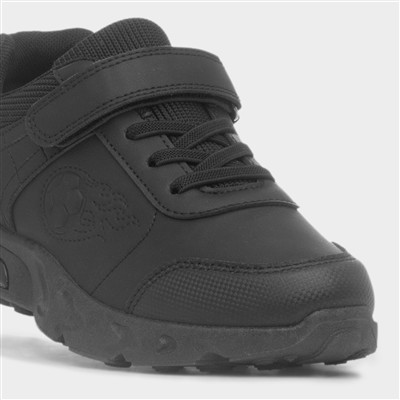 Kids Black Easy Fasten Chunky Trainers