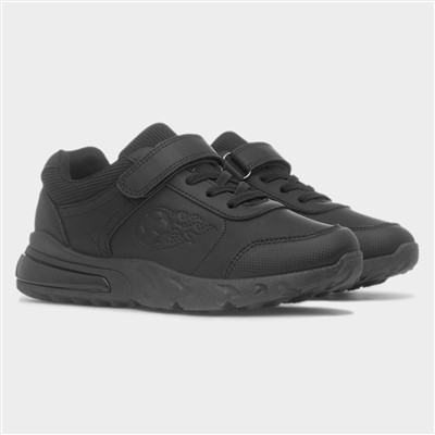 Kids Black Easy Fasten Chunky Trainers