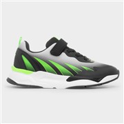 XL Kids Grey & Lime Easy Fasten Trainer (Click For Details)
