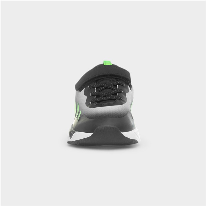 Kids Grey & Lime Easy Fasten Trainer