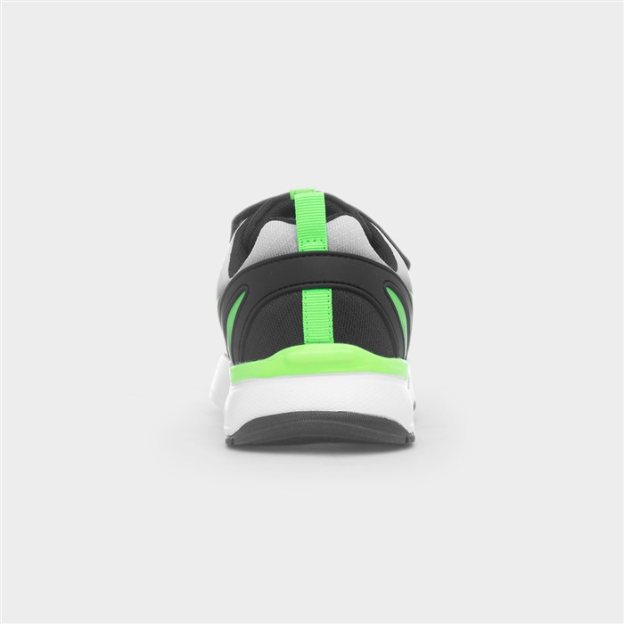 Kids Grey & Lime Easy Fasten Trainer