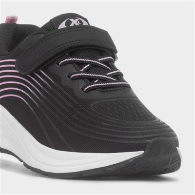 Girls Black Easy Fasten Trainer