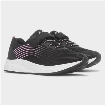 Girls Black Easy Fasten Trainer