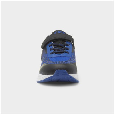 Kids Blue & Black Easy Fasten Trainer