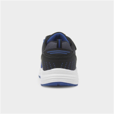 Kids Blue & Black Easy Fasten Trainer