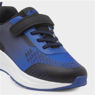 Kids Blue & Black Easy Fasten Trainer