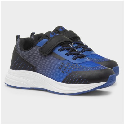 Kids Blue & Black Easy Fasten Trainer