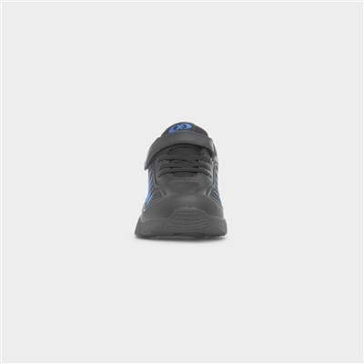 Yarrow Kids Black Easy Fasten Trainer