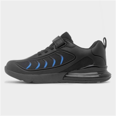Yarrow Kids Black Easy Fasten Trainer